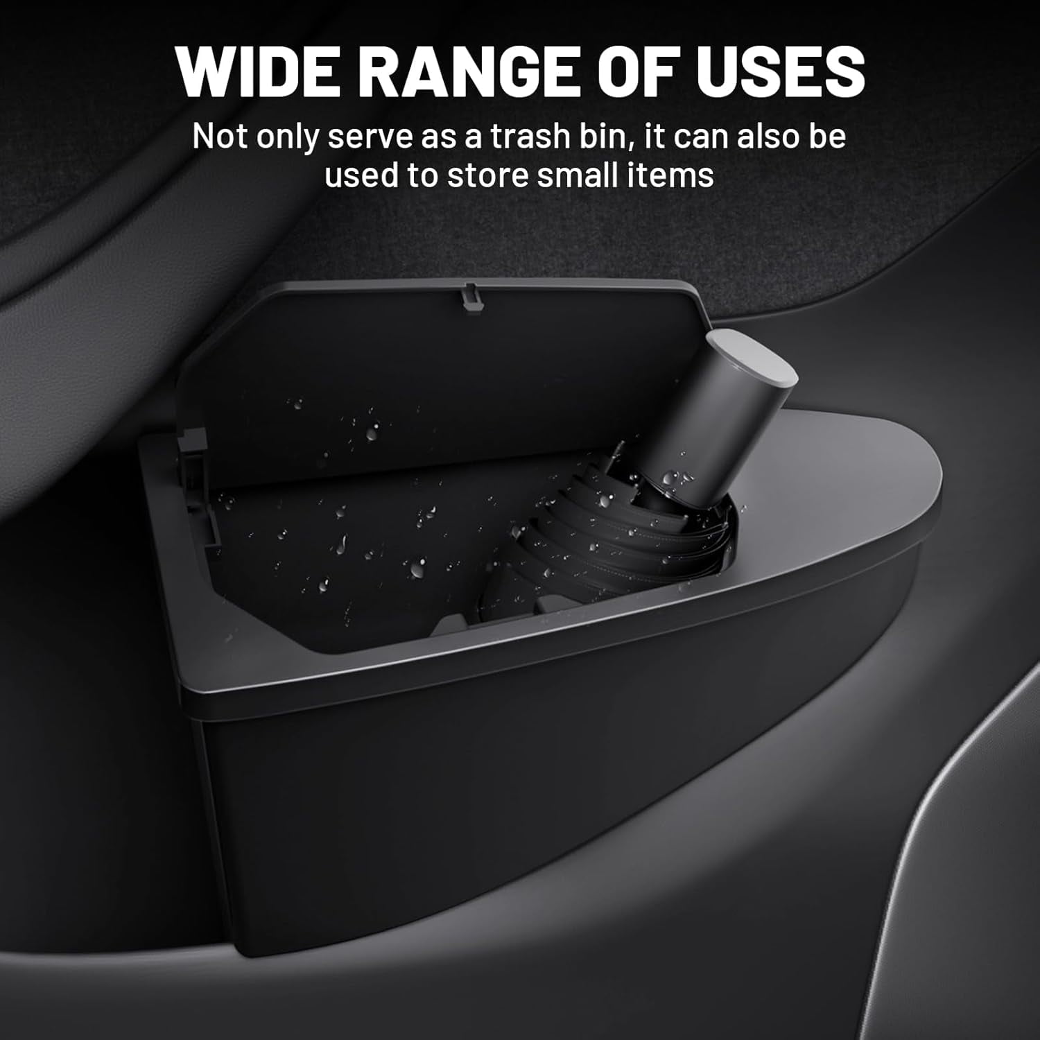 2PCS Car Front Door Trash Can for Tesla Model Y Juniper 2026 2025,Side Door Storage Box Organizer with Push-to-Open Lid Design ABS Front Seat Garbage Can Bin for New Model Y Accessories 2026