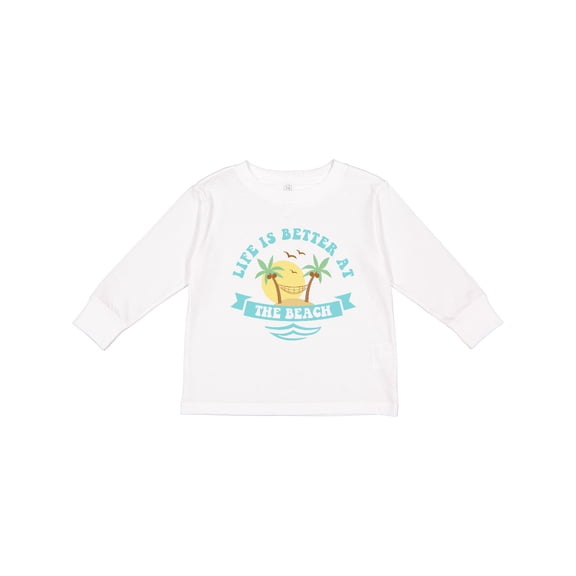 Inktastic Life's Better At The Beach Girls Long Sleeve Toddler T-Shirt