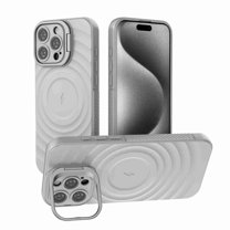 Dteck for iPhone 16 Pro Max Magnetic Case, Cute Wave Textured Full Body Protective Case with Kickstand Full Camera Protection Compatible with MagSafe Wireless Charging for Man Woman, Gray