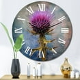 thumbnail image 3 of Designart "Thistle Plant Whispers in Purple and Green IV" Floral Oversized Wall Clock, 3 of 5