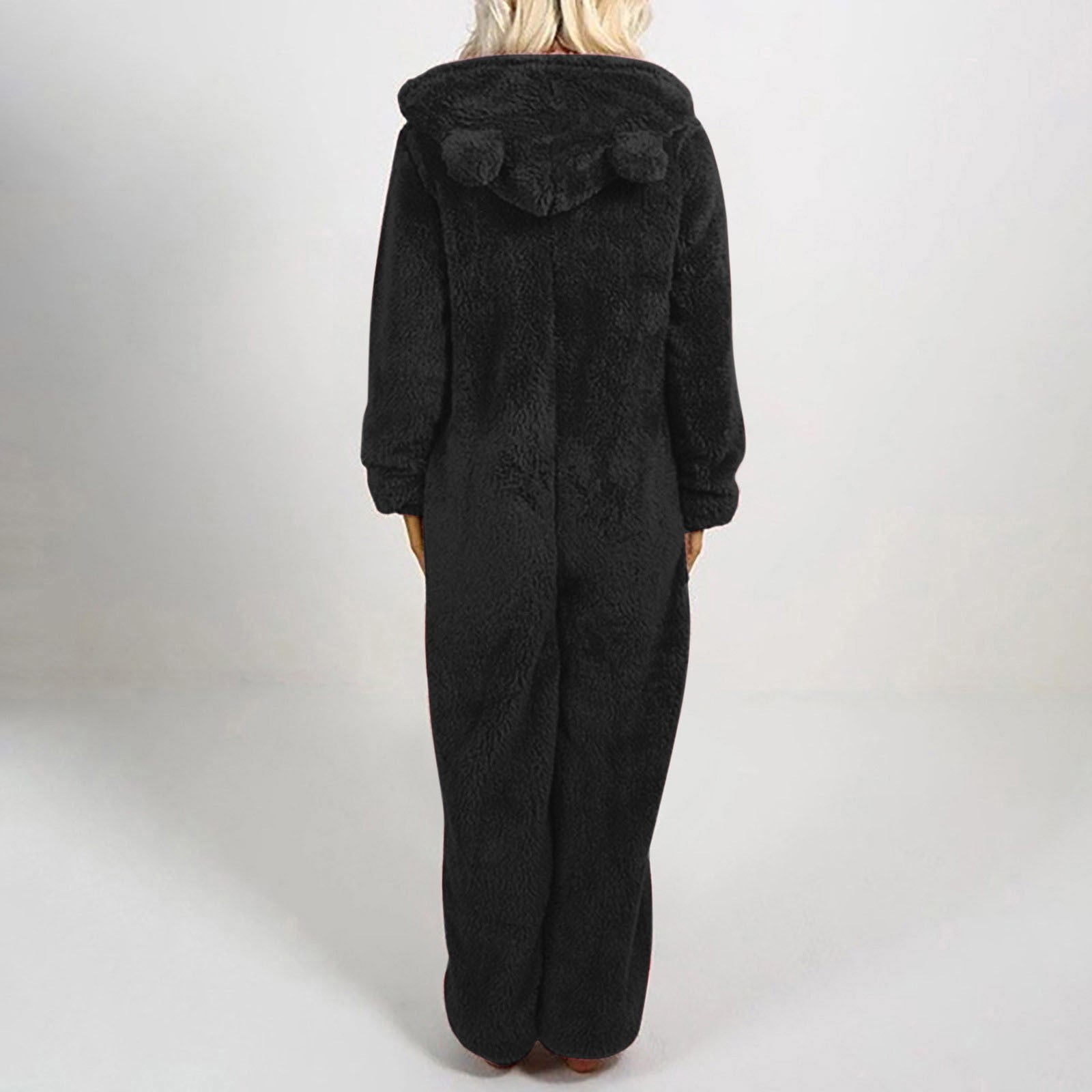 Women's Onesies Pajamas Sherpa One Piece Romper Zipper Cute Hooded Jumpsuit Pajama Loungewear