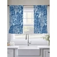 thumbnail image 4 of Navy Blue Coral Coastal Sheer Curtains 45 Inch Length 2 Panels Set, Ocean Nautical Seaside Beach Voile Window Treatment Rod Pocket Small Kitchen Curtains Drapes for Bedroom 52"x45"x2, 4 of 7