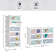 thumbnail image 6 of SONGMICS Kids' Shoe Rack with Doors, 6-Slot Stackable Storage Organizer, Plastic Wardrobe, Toys, Books, Clothes, 12.2 x 16.9 x 41.3 Inches, Cloud White, 6 of 8