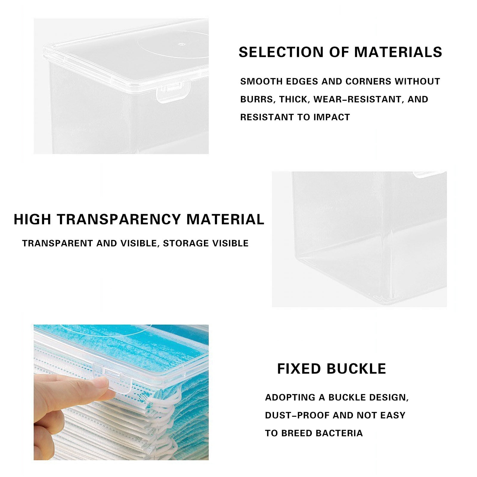 Extra Large Capacity Plastic Pencil Box Stackable Translucent Clear Pencil Case - Office Supplies Storage Organizer for Gel Pens Erasers Tape Markers Pencils