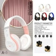 thumbnail image 3 of ZFYXGS Over-ear Headphones Wireless, A6S Bluetooth Headphones Noise Cancelling Foldable High Sound Quality Waterproof for Home Office Cellphone PC, 3 of 6