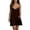Brown, variant on Fancifize Summer Satin Sundress for Women Deep V Neck Spaghetti Strap Sleeveless Shift Mini Dress Size S-2XL