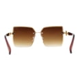 thumbnail image 4 of Womens Rimless Luxurious Floral Jewel Hinge Butterfly Sunglasses Gold Brown, 4 of 4