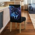 thumbnail image 4 of COEQINE Stretchable Dining Chair Covers Universal Fit Set of 4, Machine Washable Polyester Spandex Parsons Chair Slipcovers for Kitchen Dining Room Home Decor, Wolf Forest Galaxy, 4 of 7
