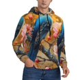 thumbnail image 2 of Wukai Bluebird Blossom Elegance Print Men Hoodies Fleece Sweatshirts Long Sleeve Sweaters Pullover Fall Outfits Winter Clothes-Medium, 2 of 7