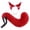 Red, variant on FASHOFT Wolf Ears Headband And Tail Set Halloween Cosplay Handmade Faux Fur Fox Ears Animal Set For Anime Party Dress Up Halloween Costume One Size