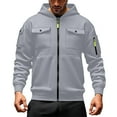 thumbnail image 1 of LUOGENLI Chandails à Capuche pour Hommes Ensemble Classique Mode Chandail à Capuche avec Poche avant Style Cardigan Léger pour Tenue Décontractée Chandails à Capuche pour Hommes Graphique Anime Gris2 Taille TTTG, 1 of 4