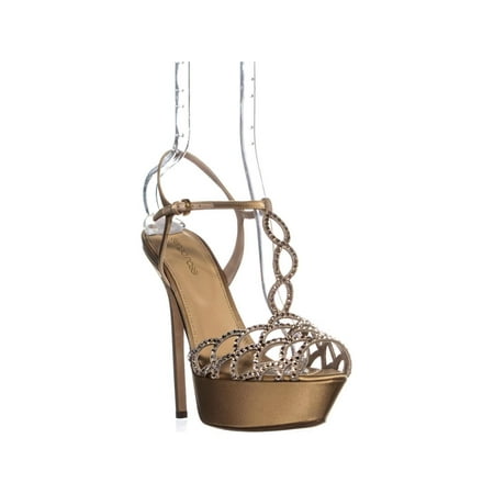 - Womens Sergio Rossi A09080 Platform T Strap Sandals, Nude/Silk