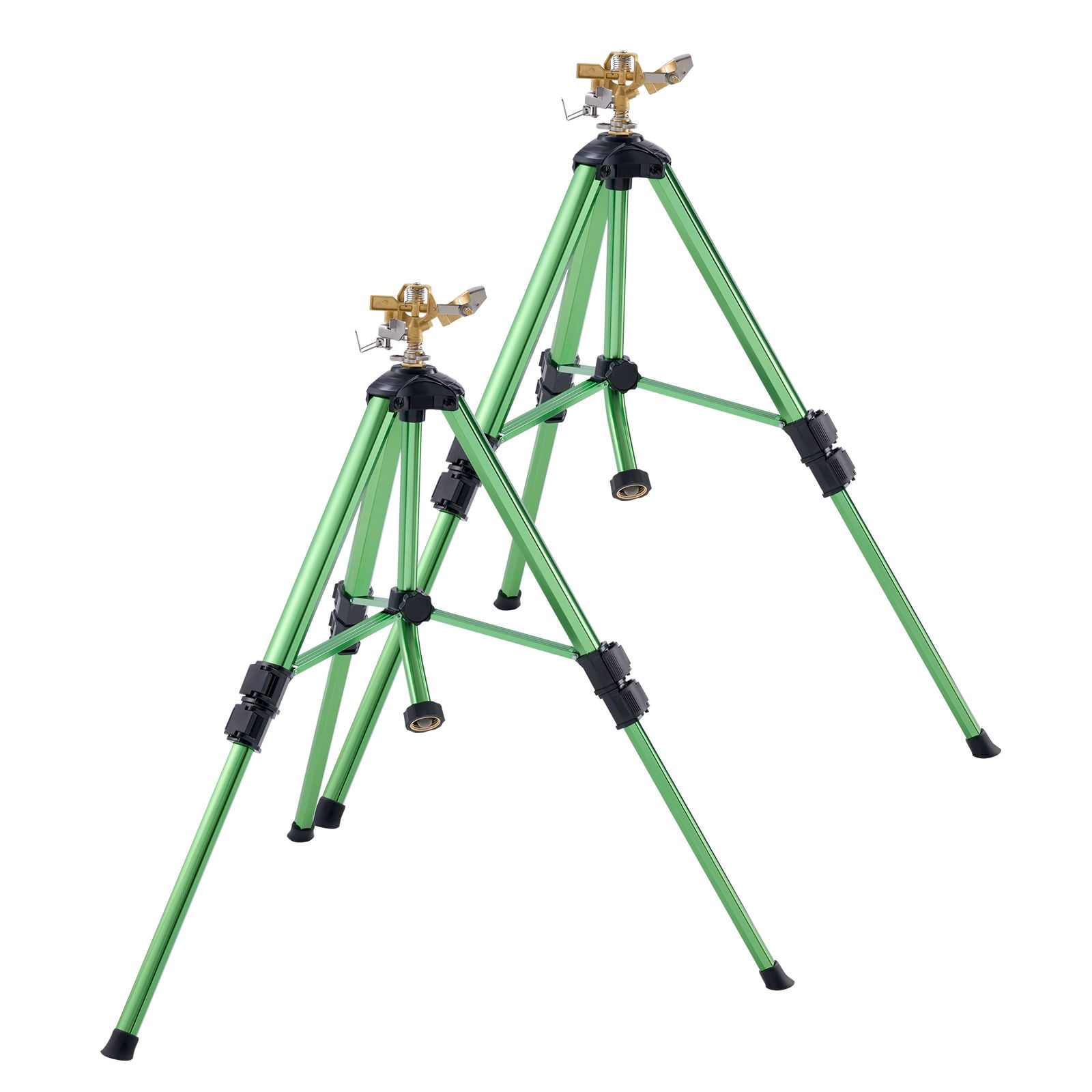 Tripod Sprinkler with 42 ft Spray Radius, Adjustable 0-360° Head, 3-Level Height 17-37", for Lawn Garden Irrigation