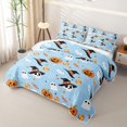 thumbnail image 3 of Homewish Spooky Halloween Twin Quilt Set,Witch Hat Skull Pumpkin Candy Spider Pattern Twin Coverlet Set,Baby Blue,2pcs, 3 of 7