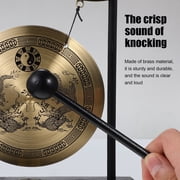Handcrafted Antique Chinese Copper Gong with Mallet - Decorative Vintage Style Ornament for Home, Office, Meditation, and Yoga