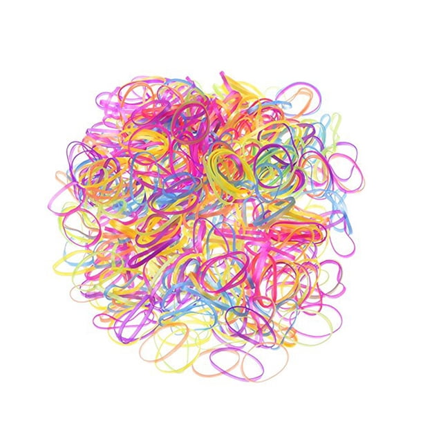 1000pcs bandas elásticas desechables bandas de goma del pelo colorido para los niños peinado (color mezclado)