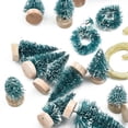 thumbnail image 4 of 55Pcs Artificial Frosted Sisal Christmas Tree Wood Base Crafts Mini Pine Tree, 4 of 10