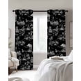 thumbnail image 3 of Summer Island Blackout Curtains for Bedroom Living Room, Ocean Lighthouse Tropical Plants Black 90 In Long Thermal Insulated Room Darkening Drapes Grommet Window Treatments, 52 x 90 In, 3 of 9