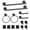 Black, variant on stusgo Matte Black 5-Piece Square Bathroom Hardware Set with Towel Bar, Hook, Toilet Paper Holder and Ring（Black）