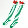thumbnail image 4 of Lilgiuy Women Christmas Long Tube Knee Socks Striped Garter Cute Accessories Christmas Party for Basketball Football Golf, 4 of 5