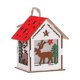 thumbnail image 1 of Cabaña de troncos colgante de madera natural de Navidad de bricolaje con adorno de luz LED cálida, alce Sincero Electrónica, 1 of 5