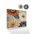 thumbnail image 2 of Burnt Orange Grey Black Flower Wall Art for Living Room,Canvas Picture Wall Decor for Bathroom Bedroom,Spring Floral Botanical Painting Artwork for Office Kitchen Hallway Dining Room Decor 24"x32", 2 of 8