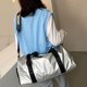 thumbnail image 5 of Bolsa de deporte para gimnasio, separación húmeda y seca, para fitness, yoga, equipaje de viaje, bolso (plata), 5 of 5