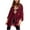 Claret, variant on Lovskoo Women's Long Sleeve Boyfriend Shirt Velvet Button Down Blouse Solid Color Oversized Basic Tunic Tops with Pockets Brown