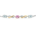 thumbnail image 2 of Gem Stone King 1.63 Ct Sky Blue Aquamarine Pink Sapphire 925 Silver and 10K Yellow Gold Bracelet for Women, 2 of 3