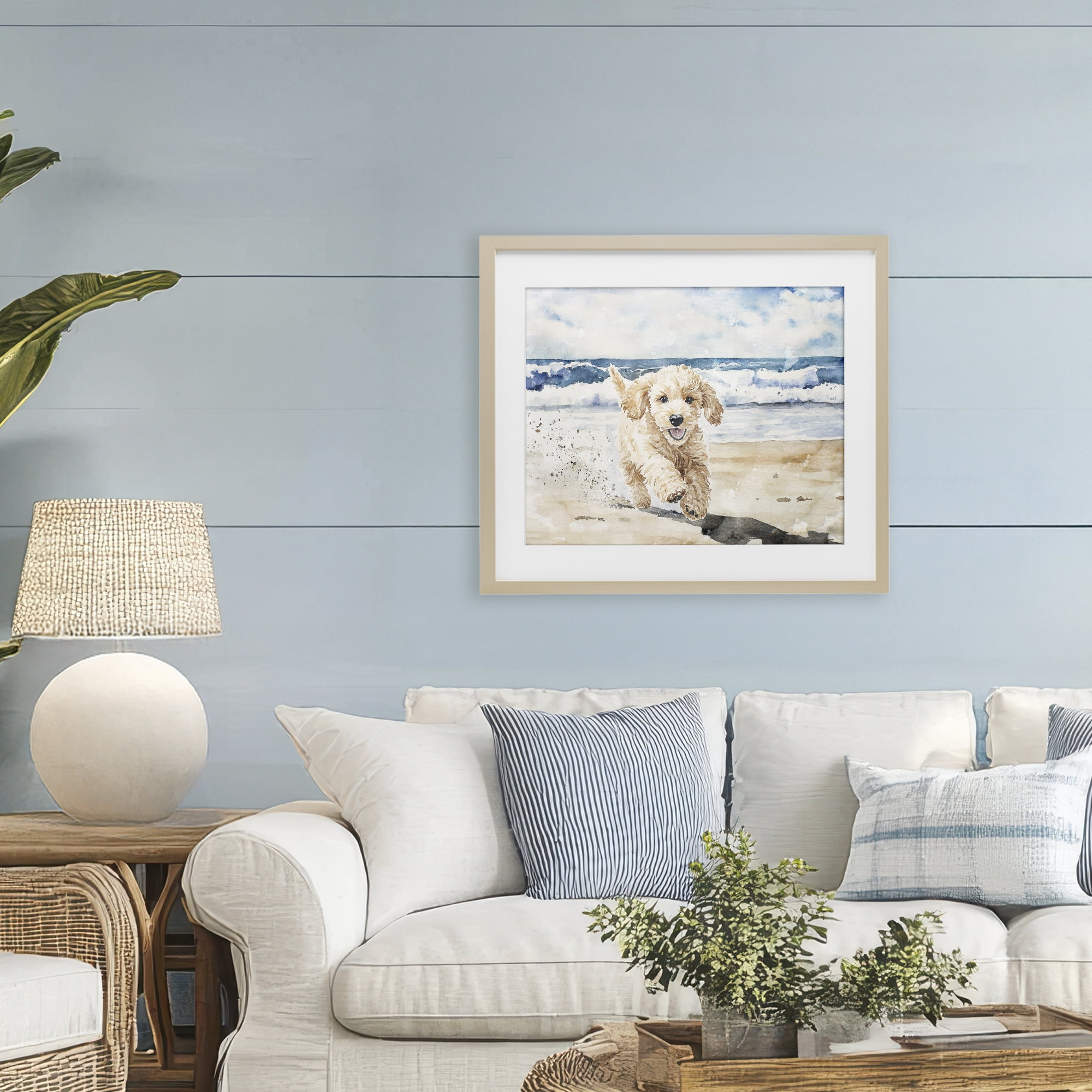 Stupell Industries Ocean's Best Friend Pup Birch Framed Print Under Glass, design by Svetlana Aleynikova