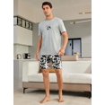 thumbnail image 5 of Men's Cow & Letter Print Shirt And Cow Patterned Shorts Home Clothing Set, 5 of 5