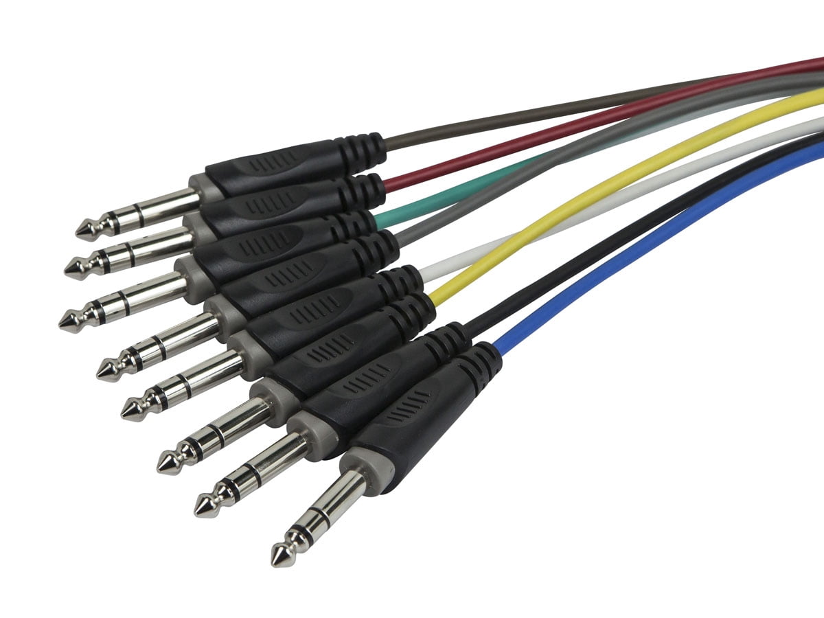 Monoprice 8-Channel 1/4 Inch TRS Male to 1/4 Inch TRS Male Snake 26AWG Cable C/d - 20 Feet With 8 Balanced Mono / Unbalanced Stereo Lines