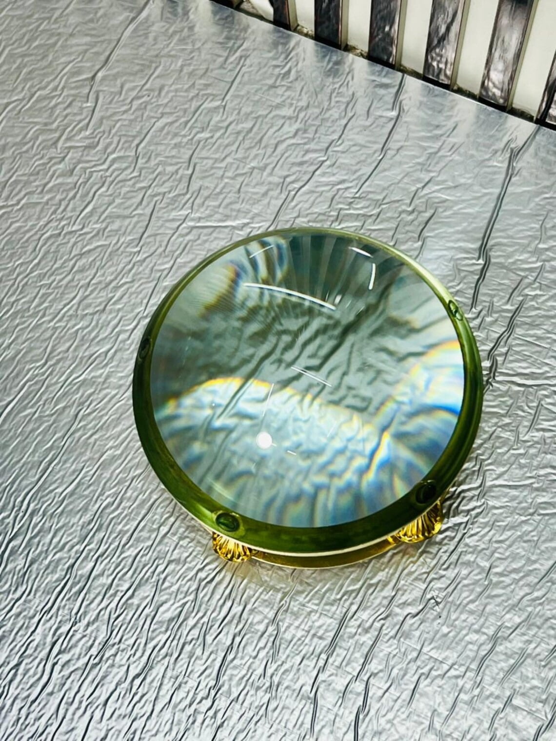 Antique Brass Magnifying Glass 4-Inch - Nautical Marine Navigation Paperweight - Handheld Reader for Maps & Books - Vintage Maritime Office Desk Decor, Handcrafted Collectible Gift