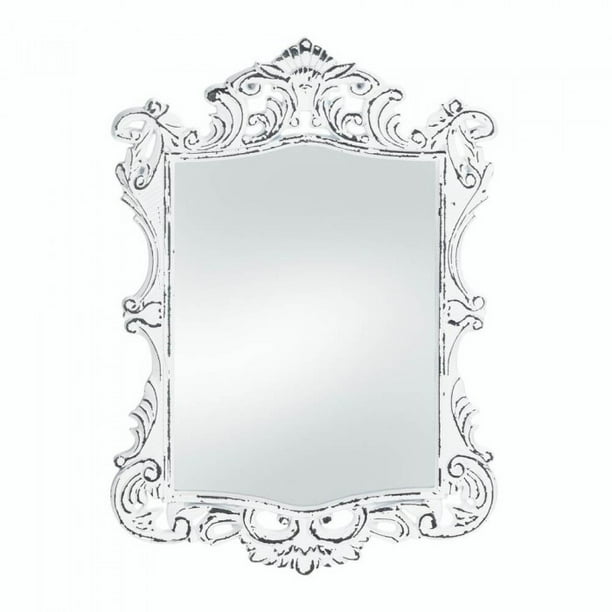 Regal White Distressed Wall Mirror Com Regal White Distressed Wall Mirror, White Antique Mirror Small