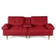 thumbnail image 3 of Sofá Cama De Lino Rojo Modelo Hendrix Makora Con Portavasos, 3 of 8