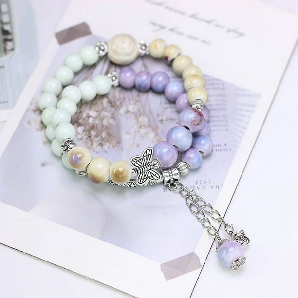 Accesorios envueltos doble estilo étnico pulsera de cerámica pulsera de cuentas mujer alto sentido