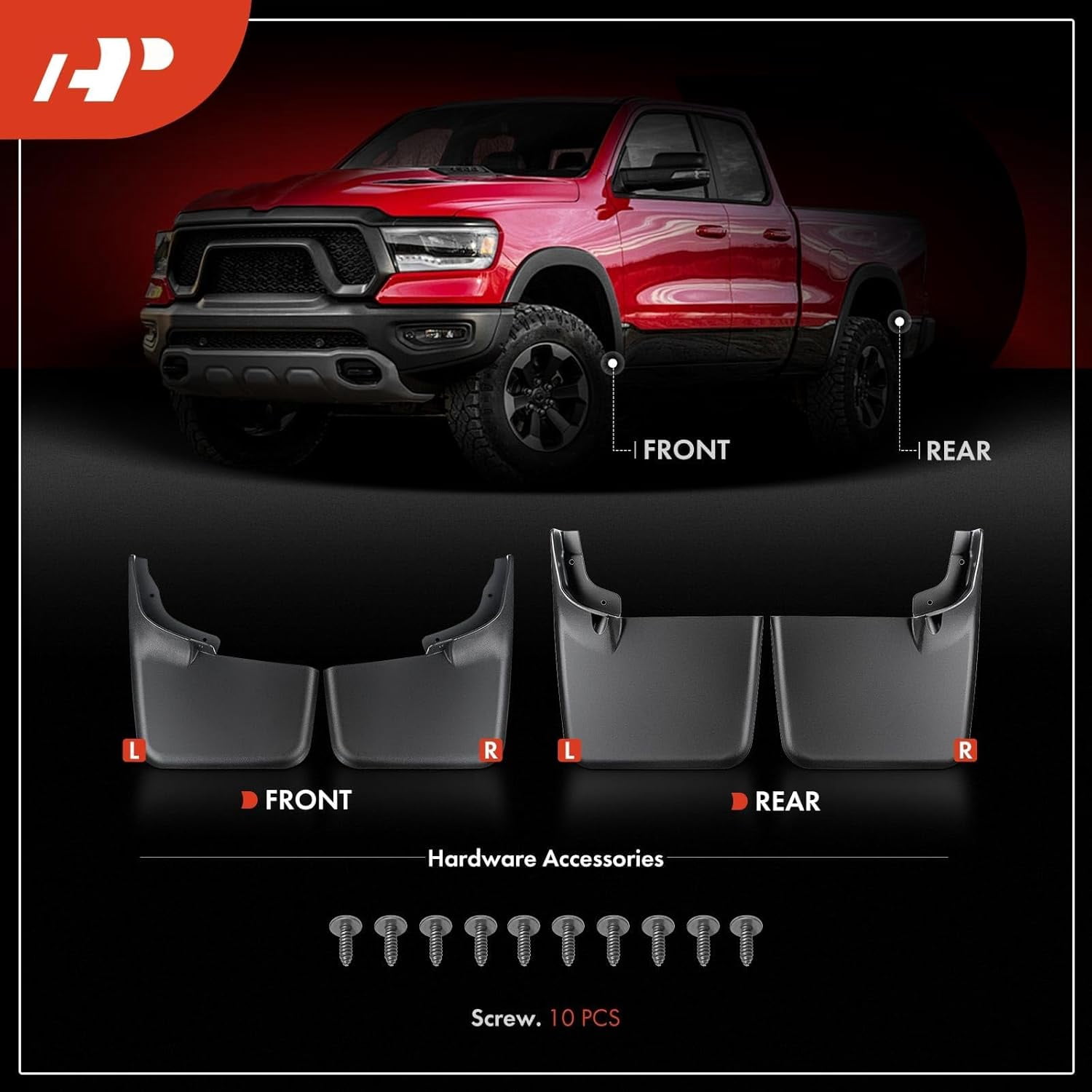A-Premium Splash Guards Mud Flaps Compatible with Ford F-150 F150 2004-2014 without Factory Fender Flares Front and Rear 4-PC Set