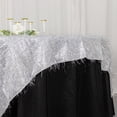 thumbnail image 5 of Balsa Circle 72x72 in Silver Metallic Foil Tinsel Polyester Square Table Overlay Party Events Decorations Supplies, 5 of 8