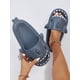 thumbnail image 3 of Shark Design Single Band Slides, Lavender Preppy Style Cartoon Slippers, 3 of 4