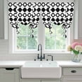 thumbnail image 4 of Bohemia Balloon Curtains for Windows, Bedroom Curtains 54 Inch Length, Retro Abstract Geometric Pattern Boho Black Tie Up Curtains Panels Thermal Insulated Bathroom Curtains Window 42"x54", 4 of 8