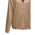 thumbnail image 4 of FashionOutfit Women's Solid Zip-Up Drop Shoulder High Neck Sweatshirt Jacket, 4 of 4