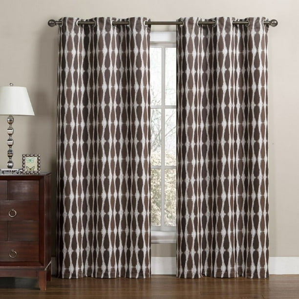 Printed Mansoon Triple Weave Blackout Curtain Panels 76"Wx84"L(Set Of 2