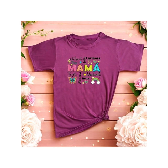 Playera Blusa Mujer Mama con Frases de Cariño Ropa Casual y Emotiva para Regalo del Día de la Madre Color Rosa Dorado Talla Extra Grande Marca Emil SaEs