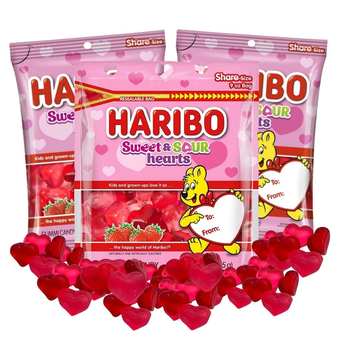 Sweet and Sour Gummy Hearts, Gummy Candy, Bulk Assorted Fruit Flavored Red and Pink Heart
