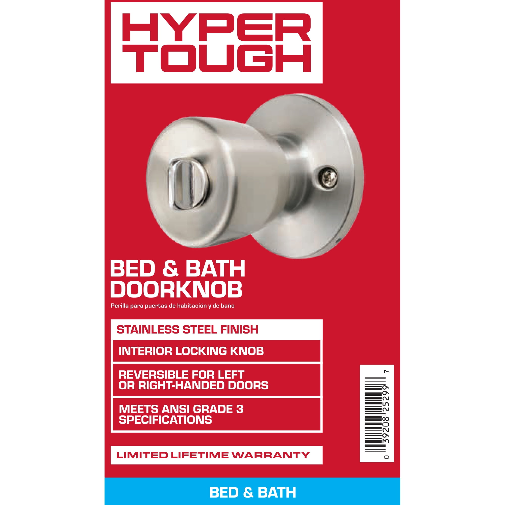 Hyper Tough Tulip Style Interior Privacy Doorknob in Stainless