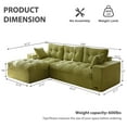 thumbnail image 6 of BYBYME 104"Modular Sectional Cloud Couch with Ottoman,Oversized L-Shaped Corduroy Sofa,Cloud Boneless Couch with Layered Cushion for Living Room,Green, 6 of 9