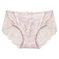 thumbnail image 2 of PiGOGI Women's Seamless Lace Underwear - Ice Silk Comfortable Briefs - M to XL Breathable Panties Pink, 2 of 3