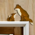 thumbnail image 2 of YATLTE Wooden Crafts Doorplate Corner Decoration, Mama and Baby Fox Door Topper Adorable Fox Shape Statue Door Corner Sculpture for Office and Household, 2 of 7