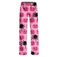 thumbnail image 6 of Halloween Pajama Pants Women Stretch Lounge Pants Comfy Drawstring Printed Wide Leg Trousers Halloween Pantscasual Elastic Waist, 6 of 6