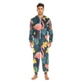 thumbnail image 3 of FORMRS Onesies Pajama for Adults Unisex Hoodie Winter Jumpsuit One Piece Sleepwear, Sizes S-2XL, Pink Floral Flamingo, 3 of 7